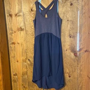 Blue sz large cross over back stretch dress